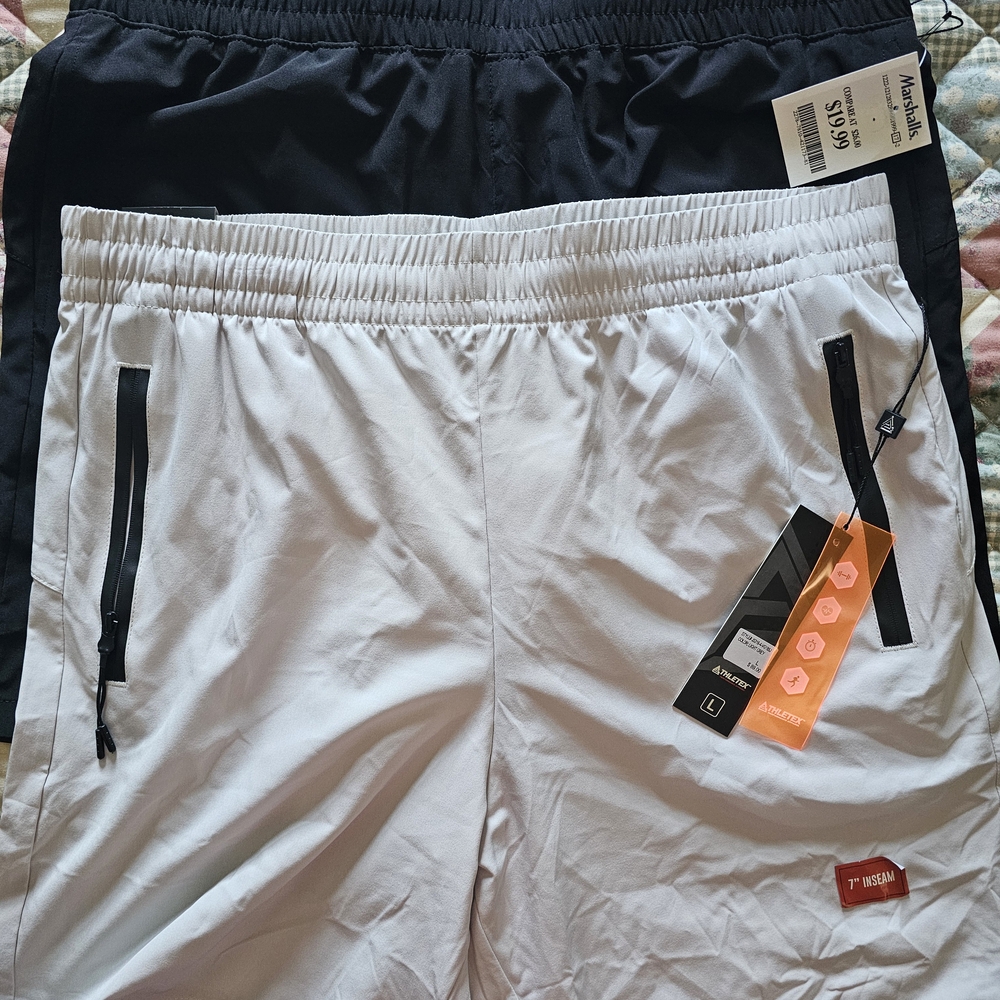 Athletex Men's Athletic Shorts - Black and White